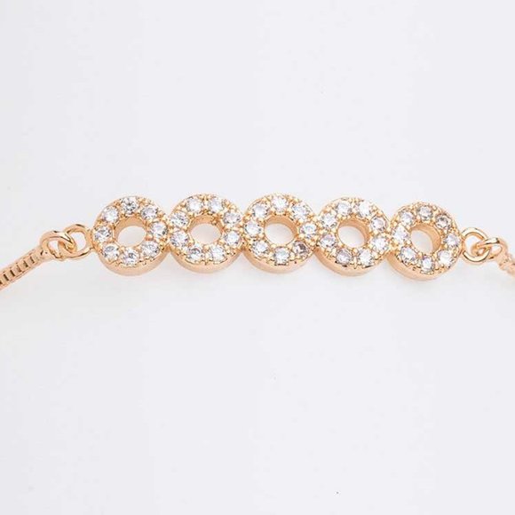 CZ Classic Gold String Bracelet - Picture 1 of 2